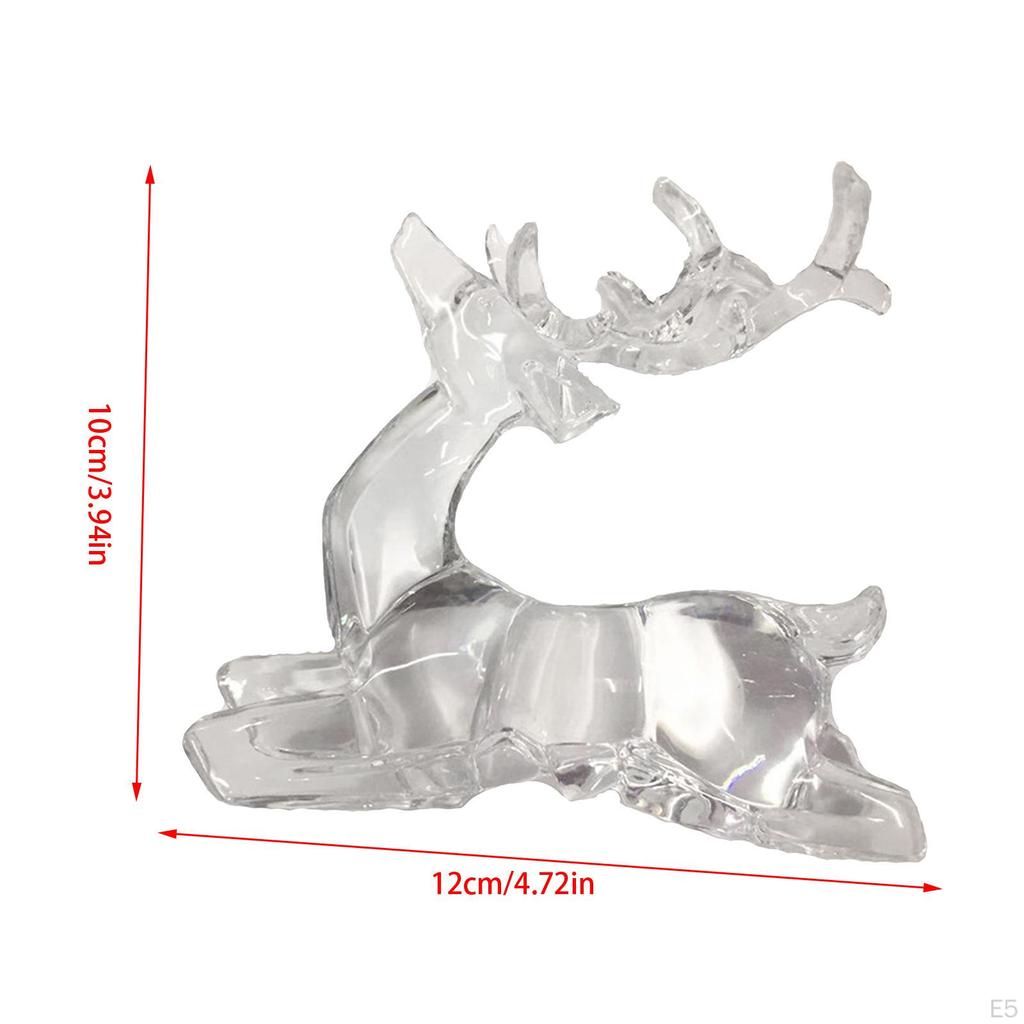 Deer Statue Decor Animal Sculpture Acrylic Accessories Creative Desktop Ornament Reindeer Figurine