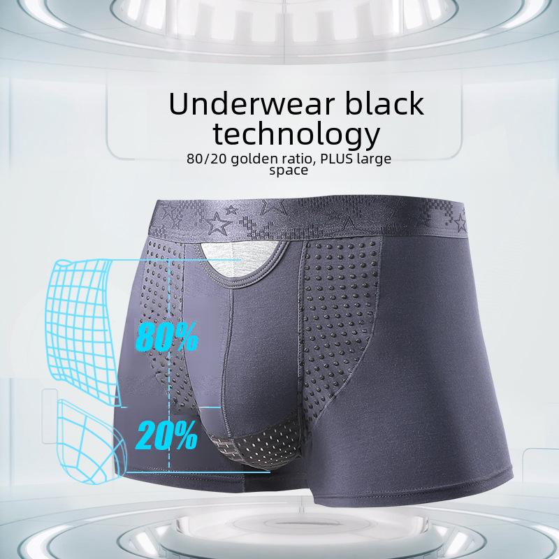 Lenjerie de corp pentru bărbați, cu separare a gloanțelor, boxeri de sprijin scrotal din mătase de gheață pentru vene varicoase, stil britanic.