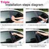 For Honda CRV CR-V Gen 5 2017- 6Pcs Glossy Black Car Window Door B C Pillar Post Cover Trim Carbon Fiber Chrome PC Sticker