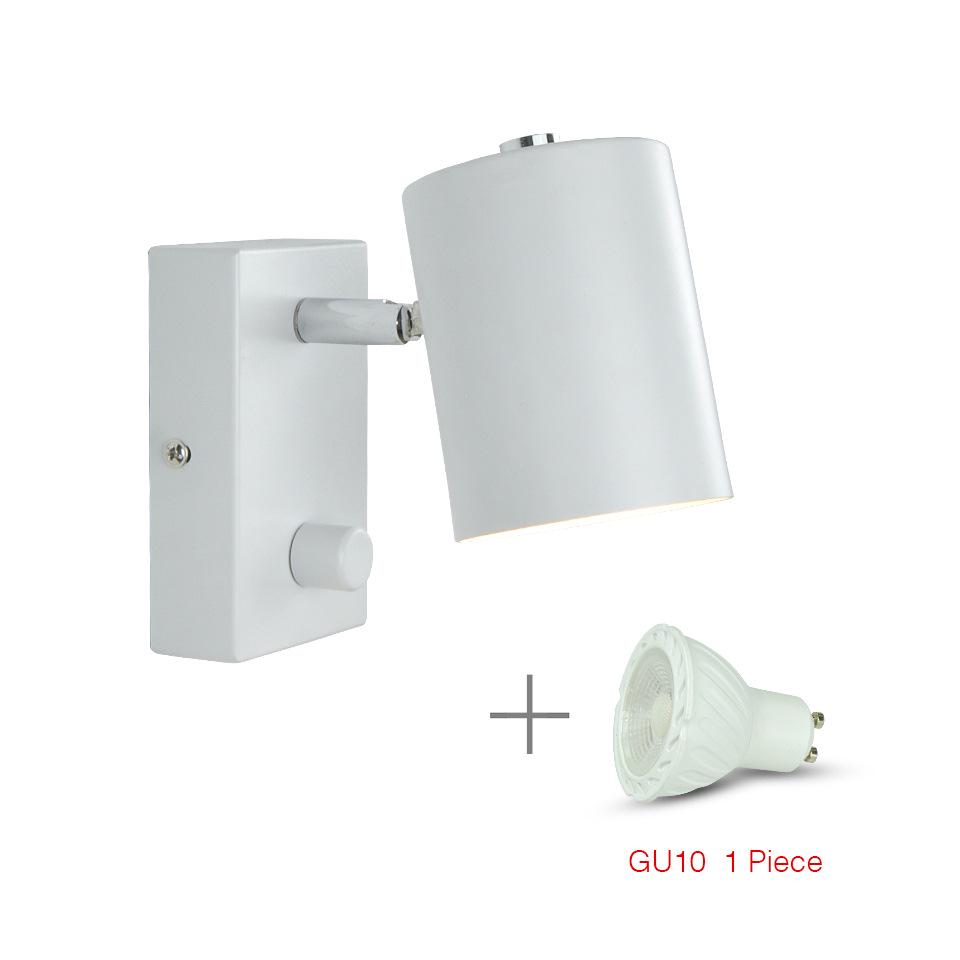 Adjustable Angle Modern Minimalist Bedside Wall Lamp with GU10 Spotlight for Living Room