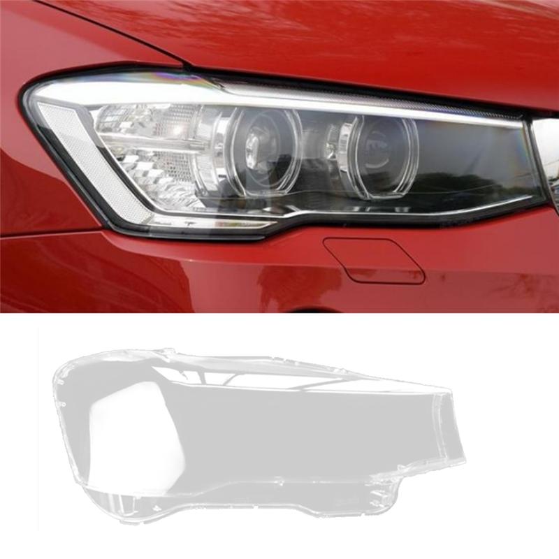 Car Front Headlight Cover Lampshades Lamp Shell Headlights Lens Cover For BMW X3 X4 F25 F26 2014-2017