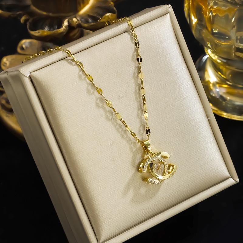 Douyin Summer Double C Necklace: Elegant Women's Light Luxury Clavicle Chain