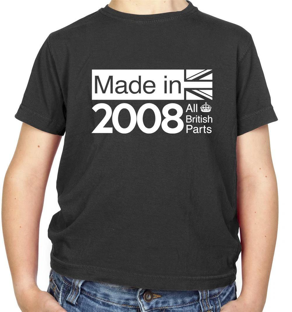 Made In 2008 All British Parts Crown - Kids T-Shirt - 11 - 11th - Birthday -Gift 110