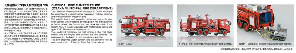 Aoshima Bunka Kyozai Working Beetle Series Chemical Fire Pump Truck City Fire Department Plastic Model 1/72 No.4 (Osaka C6)