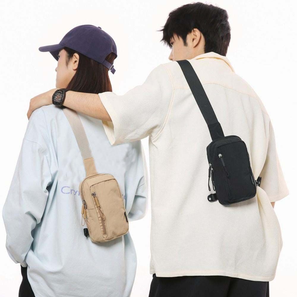Nylon Sport Chest Bag Small Leisure Shoulder Bag Simple Cross Sports Bag for Unisex