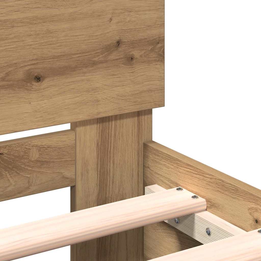 Bed Frame Artisan Oak 203 x 185 x 70 cm Engineered Wood