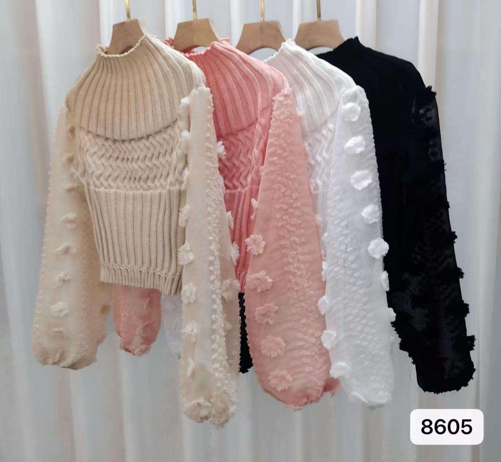 

Sweet Floral Short-sleeved Blouse With Puff Sleeves And Half-high Collar Women s /winter Base Layer One Size белый