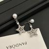 1 Pair Full zircon ear studs - exquisite and fashionable five-pointed star pearl earrings