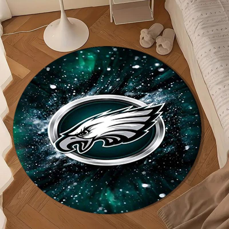 Philadelphia Eagles Yuvarlak Mat, Kaymaz Daire Halı Sandalye Halısı Salon, Yatak Odası, Paspas Ev Dekorasyonu Hediye Noel Hediyeleri İçin