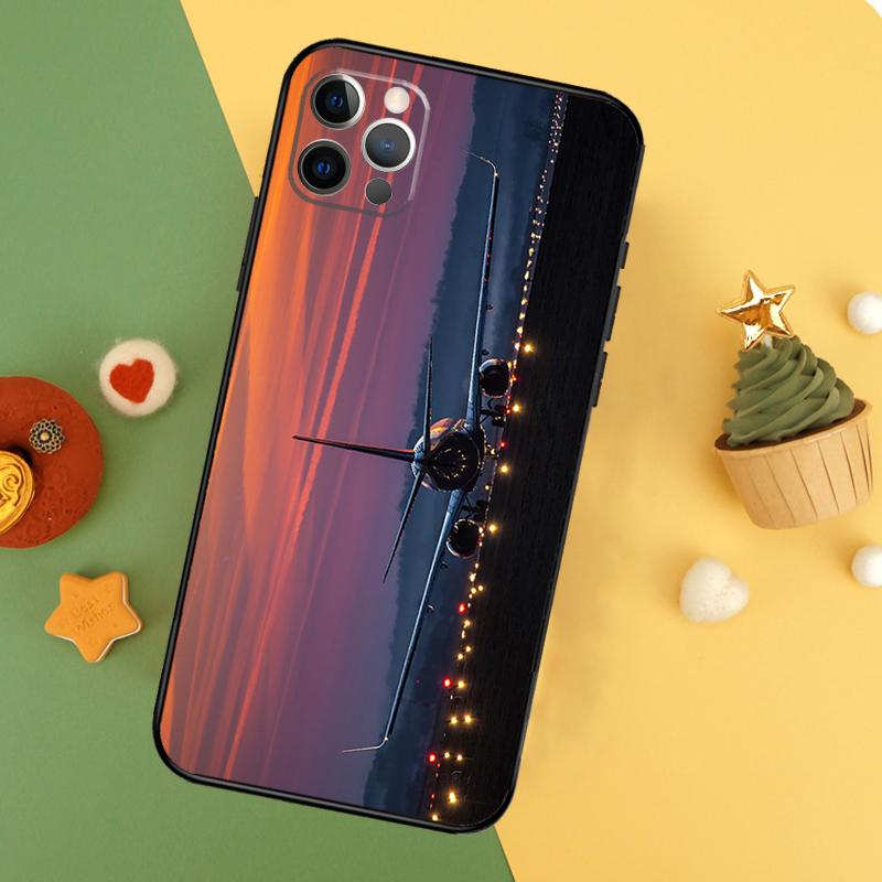 Airplane Plane Aircraft Phone Case For iPhone 17 17Air 16 15 14 13 11 12 Pro Max 12 13 Mini 16E Shockproof Cover