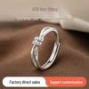 Women's Love Twist Zircon Ring: Luxury Open-End Micro-Set Diamond Ring