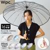 16K Plastic Black Long 60cm Bamboo 16 Perfect for Commuting or Wpc. [Vinyl Umbrella] Piping, (Limited Edition), Umbrella, Ribs, Large, Women's,
