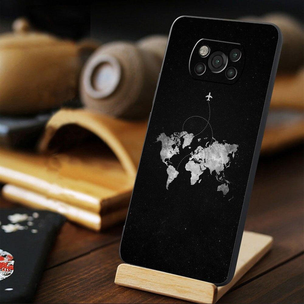 

Роскошные Популярные Дизайны Карт Самолетов Для Xiaomi POCO X3 NFC MI 11 lite X4 F3 M3 M4 Pro 5G 9T F4 GT 11T 10T Черный Чехол для Телефона MI Note 10