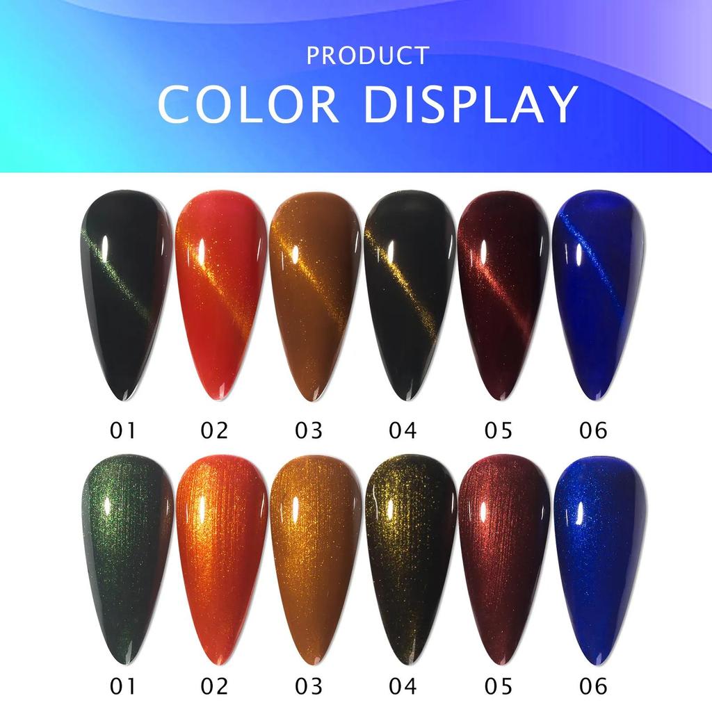 JTING Nail Art Professional 6 Colors Nail Gel Polish Glass Bottle Bright Color Collection UV Gel Nail Polish Soak off Salon