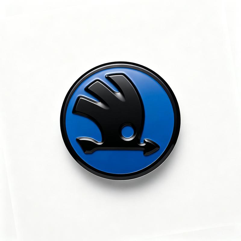 1Pcs 43mm Car Steering Wheel Emblem Sticker Skoda Logo Auto Interior Decal Badge For Skoda Octavia Superb Rapid Kamiq Karoq Kodiaq