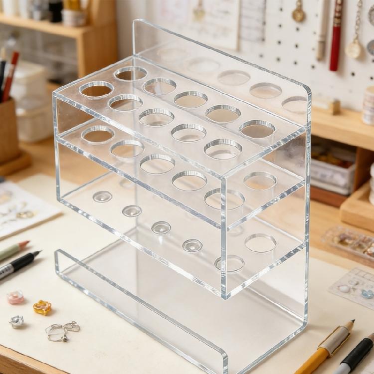 Double Layer Acrylic Whiteboard Marker Stand for 10 Pens And Eraser Classroom Conference Room Supplies