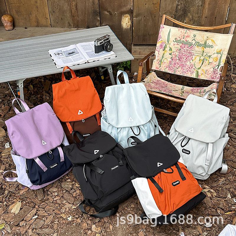 Schoolbag Korean version of the new travel backpack women's lightweight drawstring school bag student backpack commuter computer bag leisure backpack