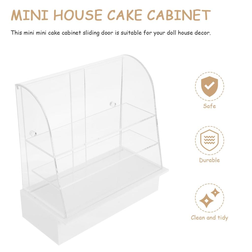 OATIPHO Meishi Mini Skříňka Mini Domeček Scénický Model Mini Domeček Miniatura Stojan Kuchyňský Scénický Model Bílá Vitrína Šik