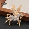 Wear-resistant Winged Horse Pin Flying Brooch Rhinestone Lapel Sparkling Retro