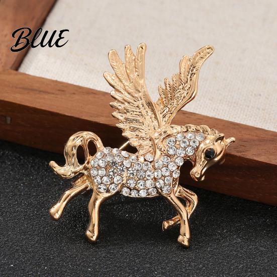 Wear-resistant Winged Horse Pin Flying Brooch Rhinestone Lapel Sparkling Retro