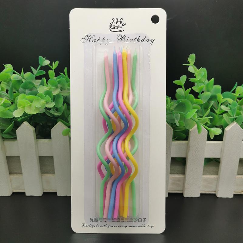 

Macaron Color Birthday Candle Color Spiral Birthday Cake Twist Creative Expression Curved Shape Thread Rotation