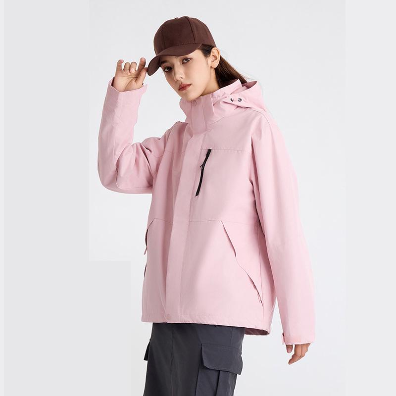 

3-in-1 Waterproof Breathable Windproof Warm Couple Parka with Removable Liner XL