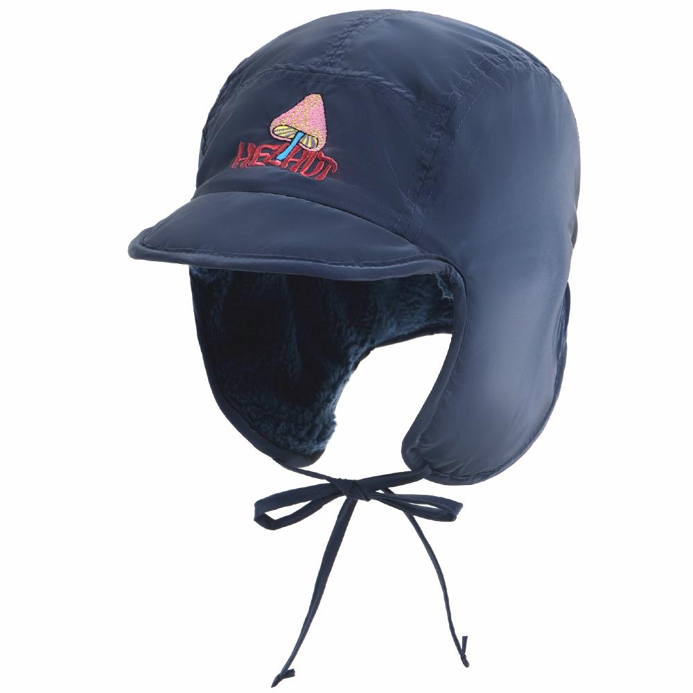 New Pilot Style Hat Fashioh Winter Cap Mushroom Embroidery Warm Bomber Hat Caps For Women Solid Color Girl Hats