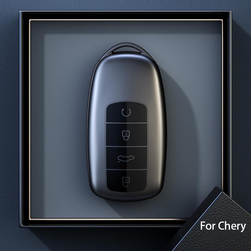 

New Titanium Gray for Chery Jaecoo J7 7 J8 Omoda 5 C5 Tiggo 8 Arrizo 6 8 Pro Keychain Shell Cover Fob Bag Holder Car Accessories