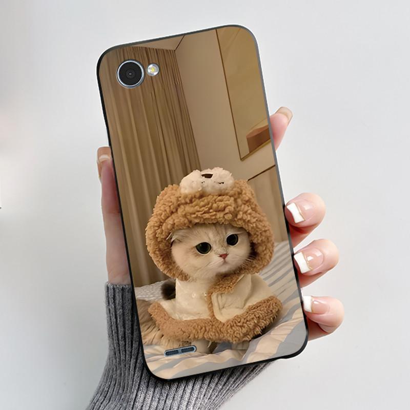 Cute Case For LG Q6 Fundas LG G6 Mini Capa Coque Printing Shell Protective Cover Soft Silicone Cartoon Black Casing