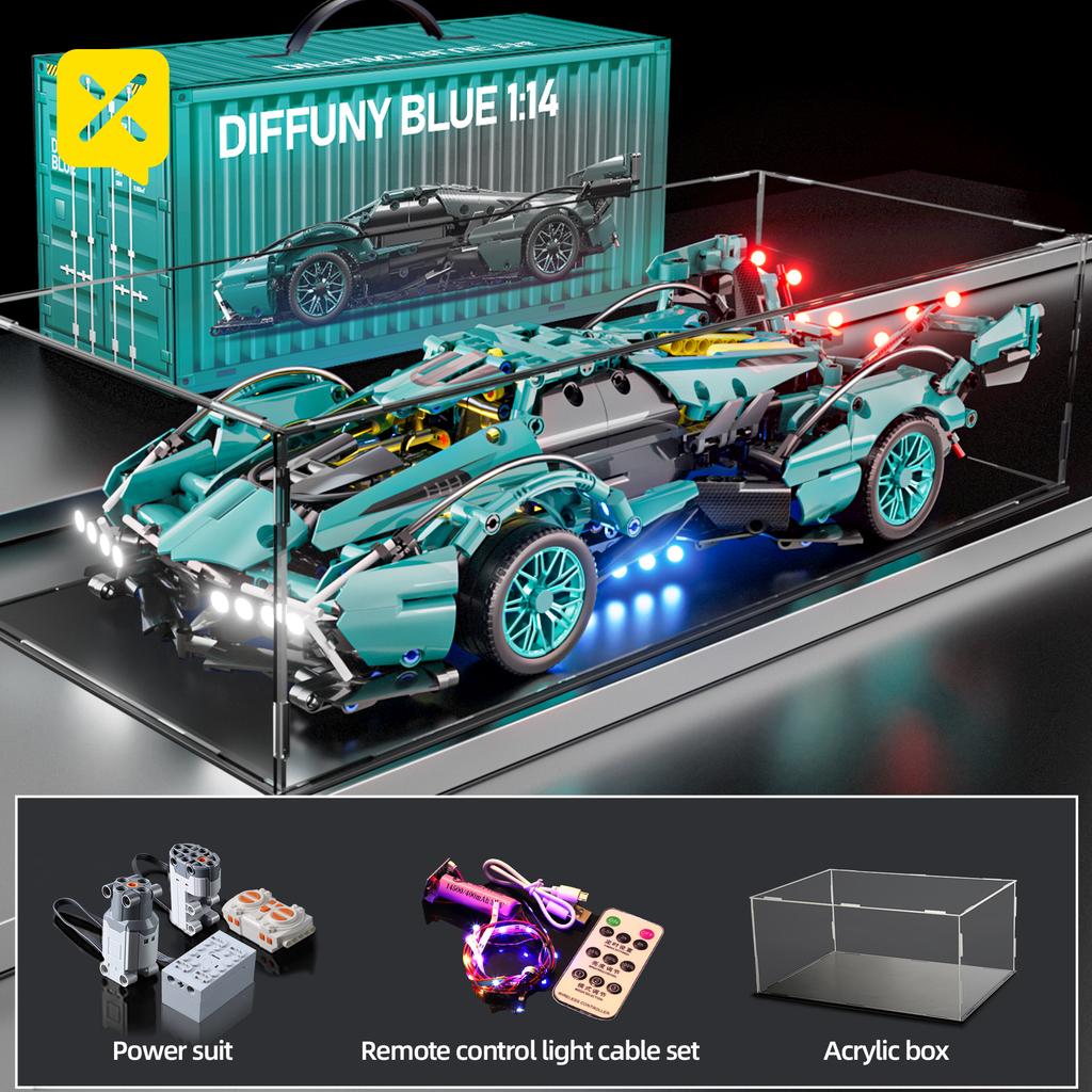 981 stuks bouwblokken voor sportauto's, speelgoed voor jongens of volwassenen, set 1:1:14 schaalmodel auto bouwset speelgoed kerst- en Halloweencadeaus