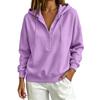 Women's Casual Button Front Hoodie Loose Fit Color Sweatshirt