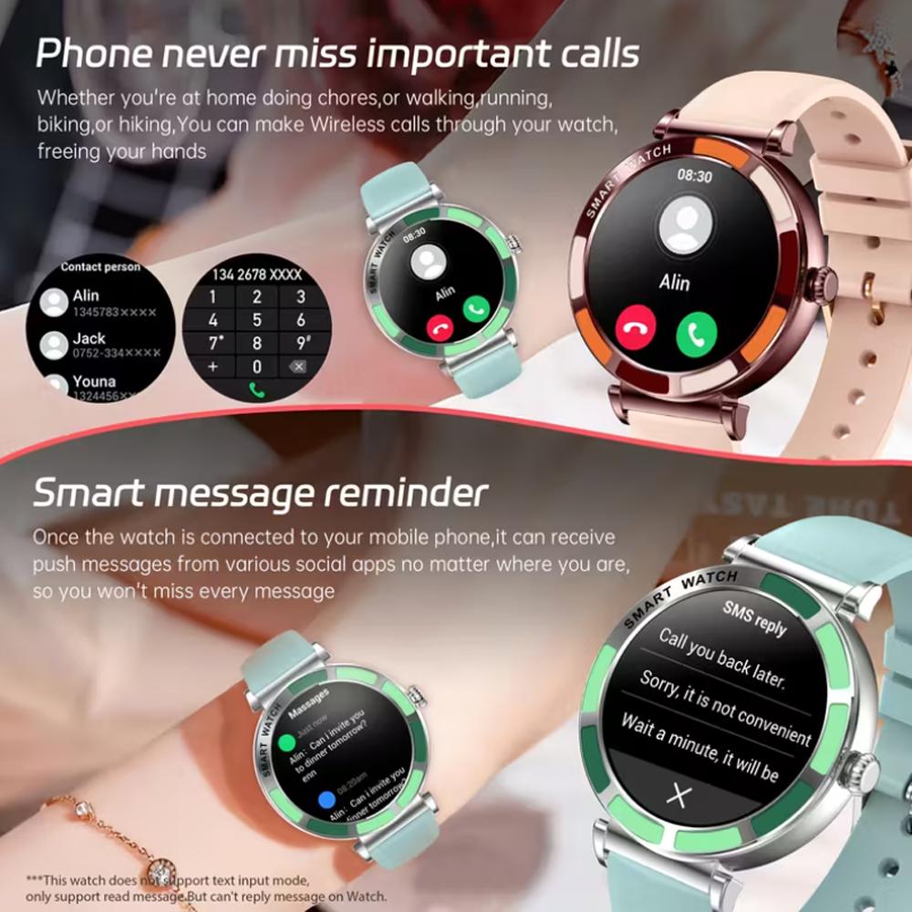 New Fashion Women Smart Watch 360*360 HD Screen Sports Bracelet Custom Dial Heart Rate Voice Call Smartwatch for Android IOS