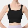Nude Feel Cross Back Shockproof Women's Sports Bra - Fixed Cup Fitness & Running Vest for High-Intensity Workouts