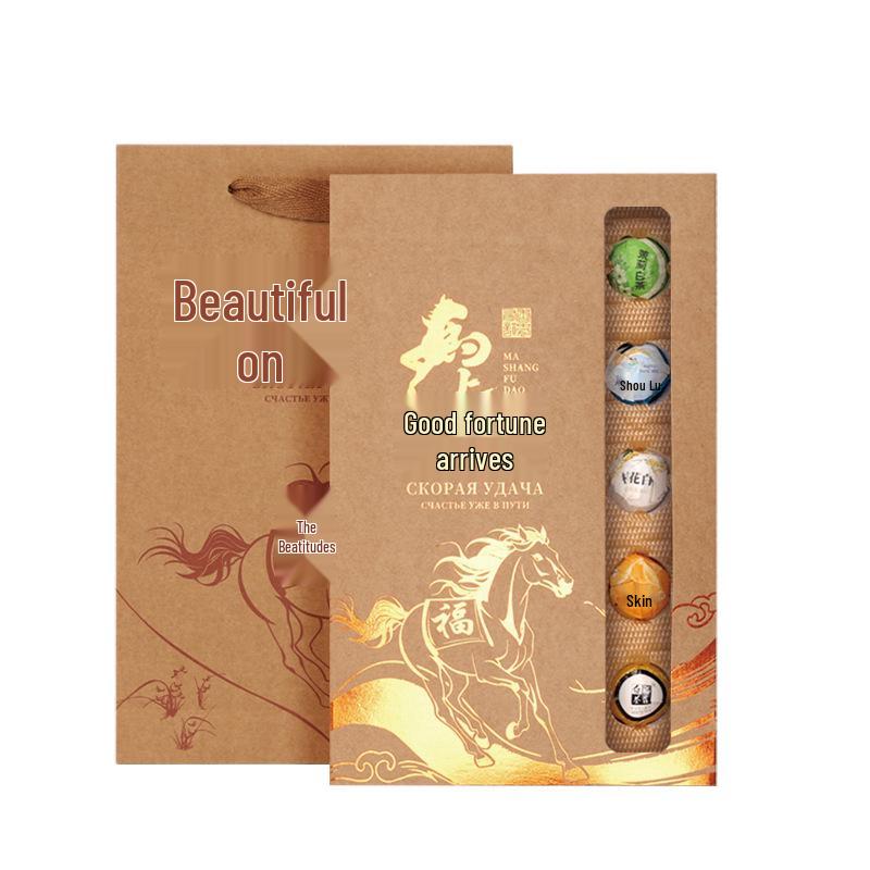 Fuding High Mountain Aged White Tea Gift Box - Shou Mei Long Zhu & Gong Mei Tea Balls with Date Aroma
