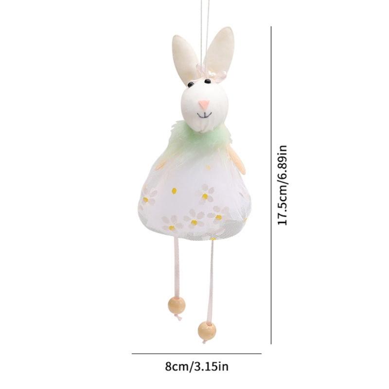 Colorful Holiday Rabbit Statue in Gauze Skirts for Indoor and Outdoor Holiday Decoration
