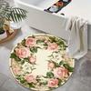 1 Piece Peony Outdoor Round Carpet Floor Mat Doorway Decorative Carpet Outdoor Patio Camping Carpet Living Room Bathroom Bedroom Decorative Floor Mat