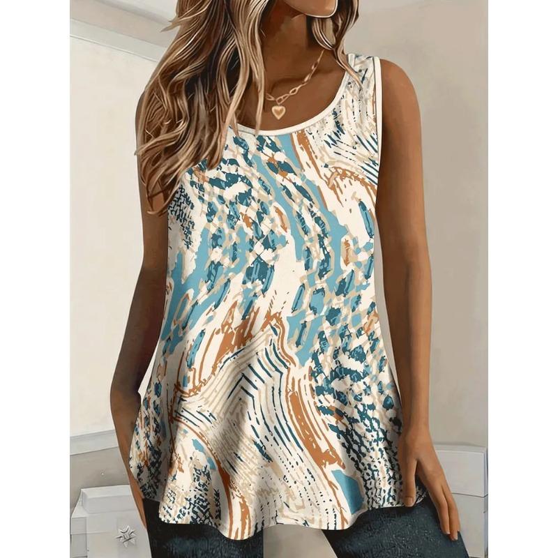 T-shirt da Donna Estiva Senza Maniche Stampa 3D Moda Versatile Traspirante Tendenza Casual