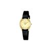 DOLCE Life Waterproof and Antimagnetic Quartz Genuine Leather Strap Women's Watch Gold Dial SWDL160