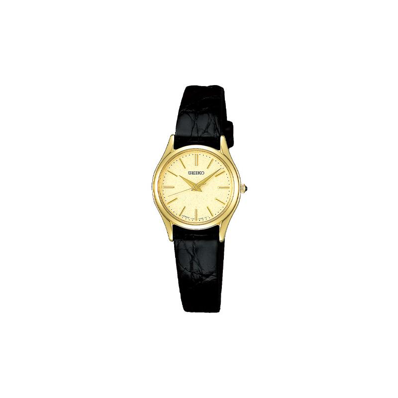 SEIKO DOLCE Life Waterproof and Antimagnetic Quartz Genuine Leather Strap Women s Watch Gold Dial SWDL160 синий