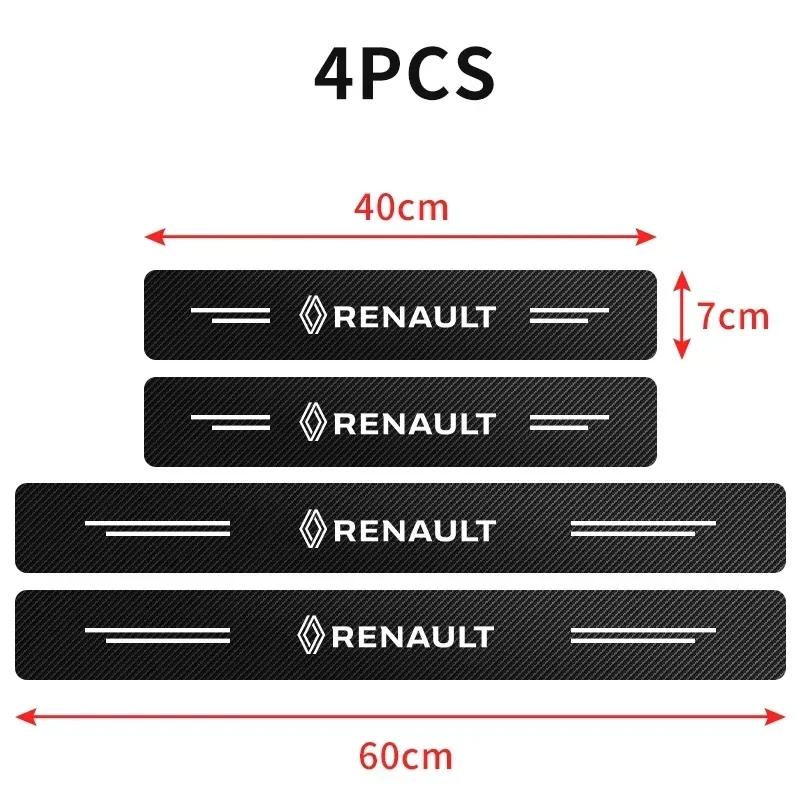 4Pcs Carbon Fiber Leather Car Door Sill Protection Strip For Renault DACIA Fluence Scenic Loguna Logan Twingo Clio Captur ZEO R777