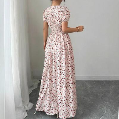 Robe longue à imprimé floral nouvelle collection été femme