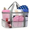 Beach Bags Amazon Mesh Beach Bags 8 Pocket Bathroom Bags Toy Multi-compartment Storage Bag Large Capacity Mesh Hollow Out Bags