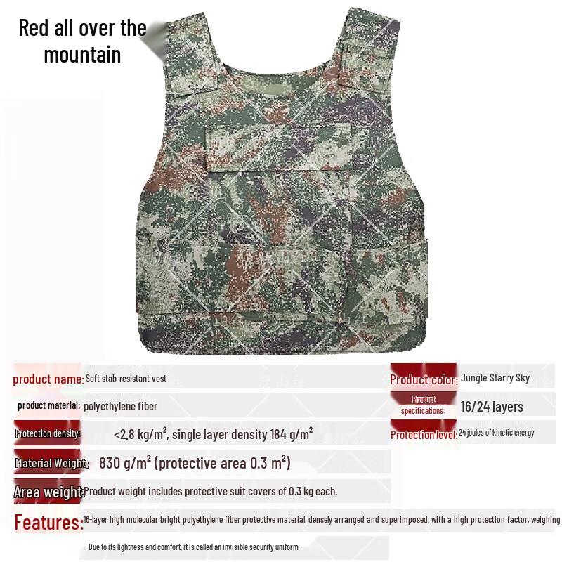 24-Layer Soft Camouflage Stab-Resistant Vest