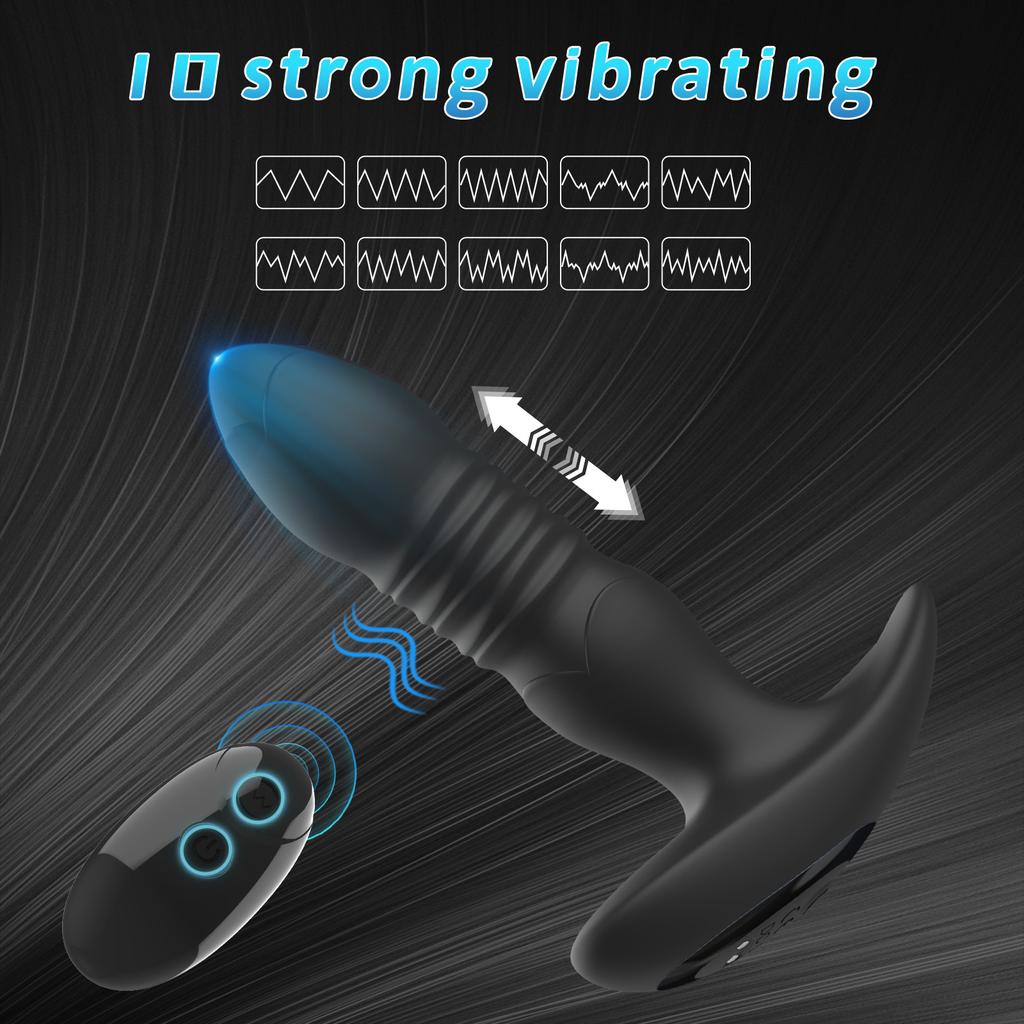 Thrusting Anal Plug Vibrator Prostate Massager Sex Toys for Men Vibrating Butt Plug Dildo Male Masturbator Orgasm Adult Products