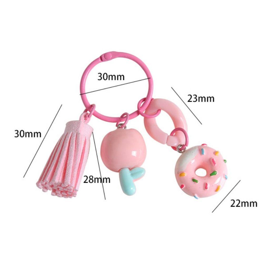 With Tassel Tulip Flower Keychain Young Girl's Heart Sweet Resin Tulip Keyring   Earphone Case