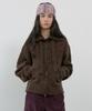MA JOURNEE Tie Set Cozy Boucle Knit Zip-Up_Brown