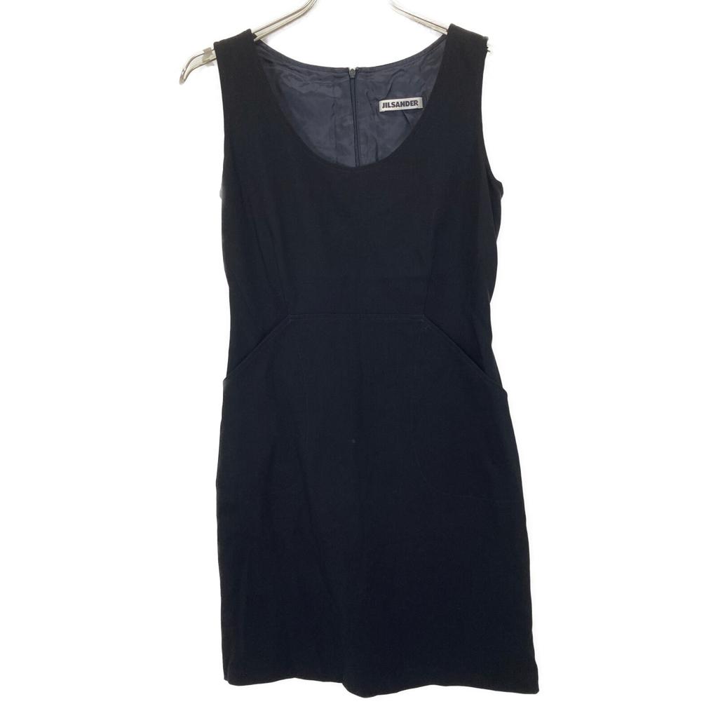 JIL SANDER Navy wool sleeveless one-piece dress 36 NavyUsed