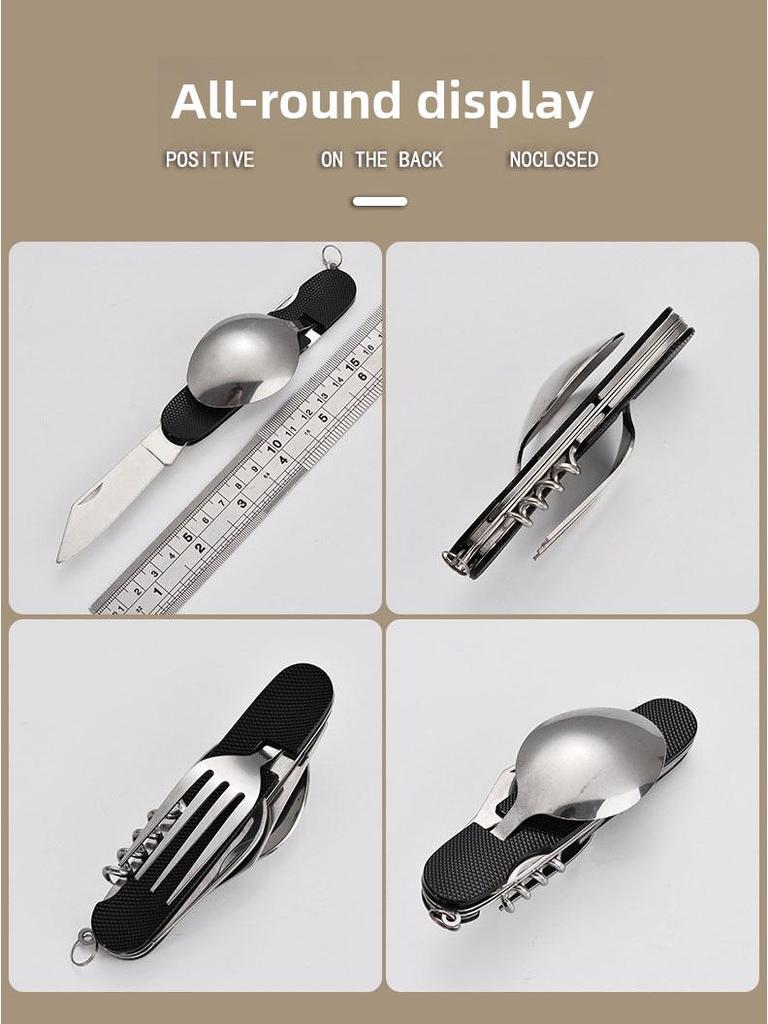 Multifunctional Foldable Detachable Tableware: Compact Travel & Outdoor Aluminum Handle Fruit Knife
