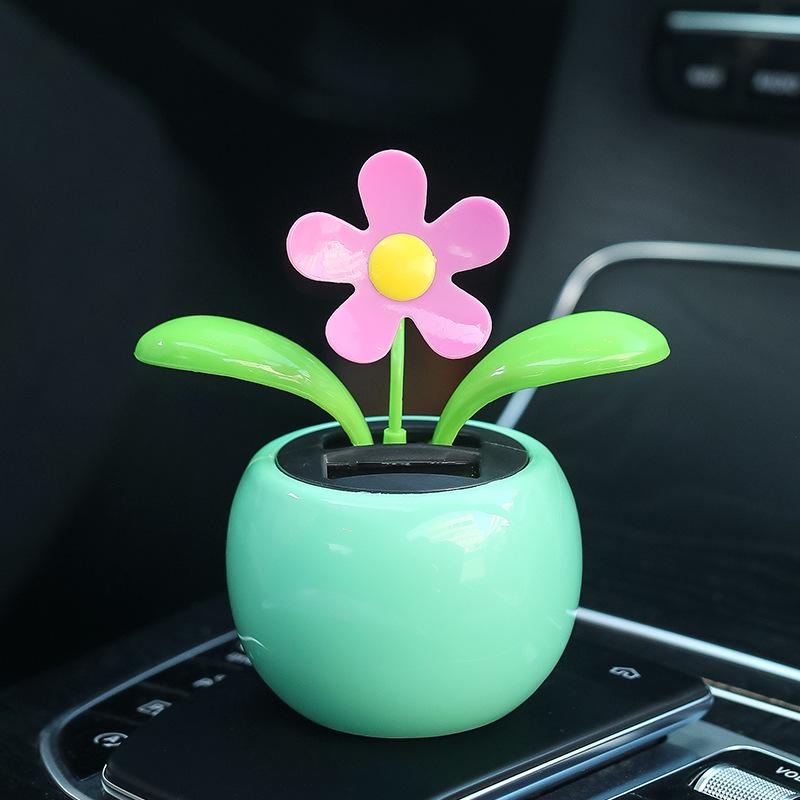 Solar-Powered Swinging Sunflower Car Dashboard Ornament