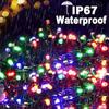 50LED/20LED Solar String Lights Outdoor Waterproof Fairy Lights String 8 Mode for Home Gardens Wedding Party Outdoor Tree Decorations 7m/5m